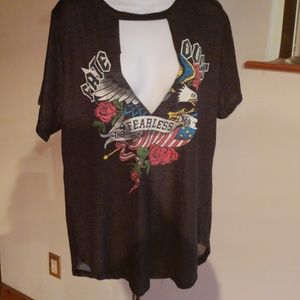Sexy lowcut fashion tee